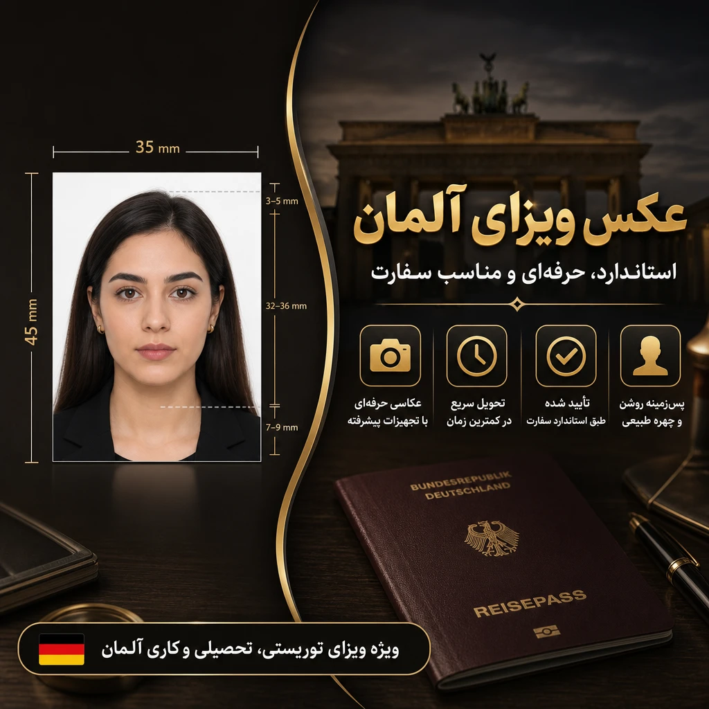 استاندارد ها ی عکس ویزای آلمان