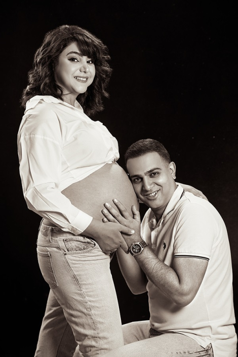 عکس سیاه و سفید بارداری مادر باردار