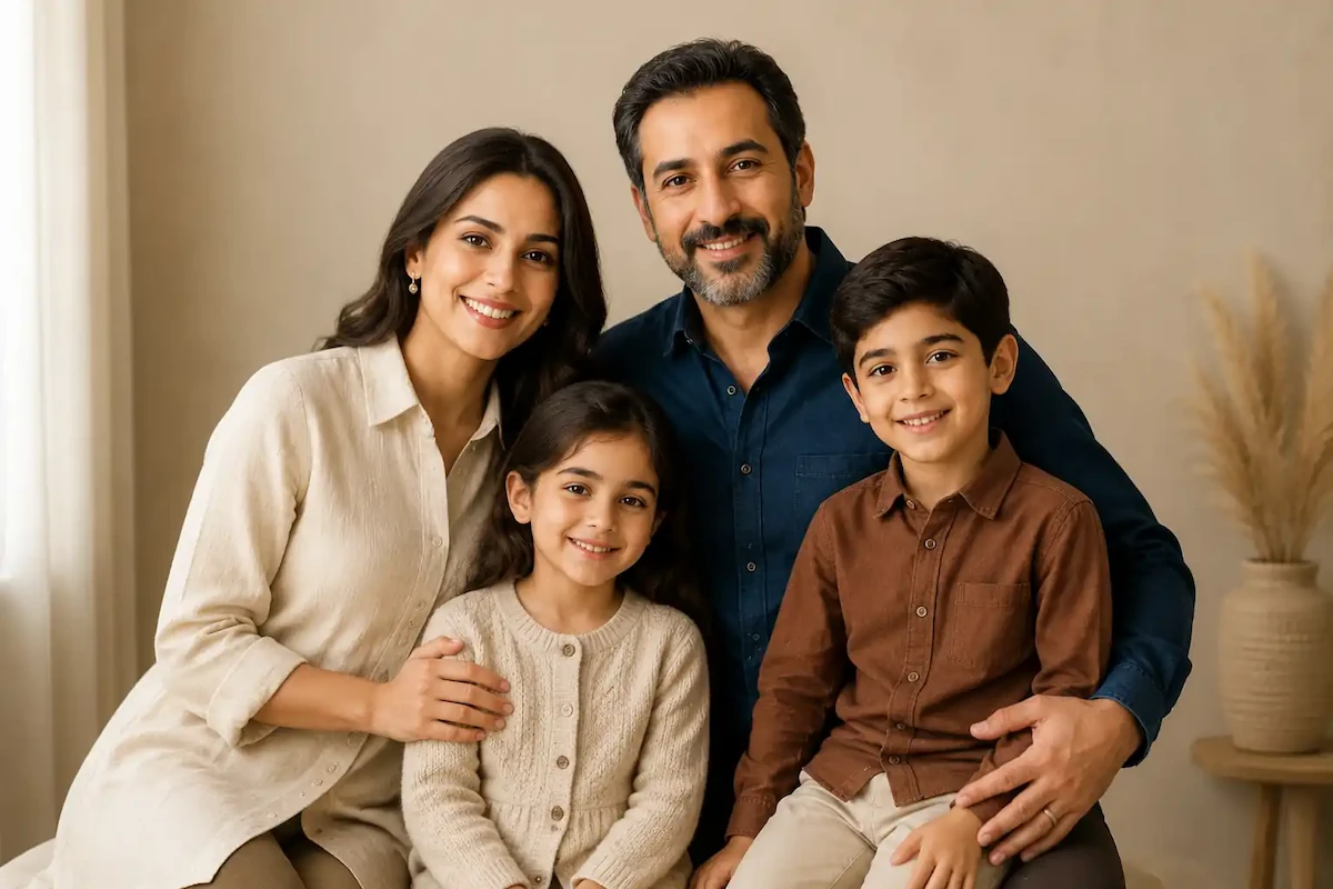 ترکیب بافت و لایههای لباس برای عکس خانوادگی ترکیب بافت و لایههای لباس در استایل عکس خانوادگی آتلیه