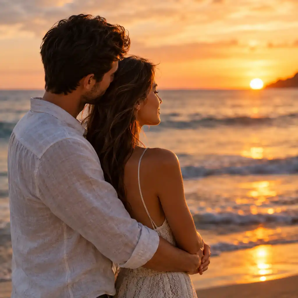 ژست عکاسی ساحلی دونفره - ثبت لحظات عاشقانه