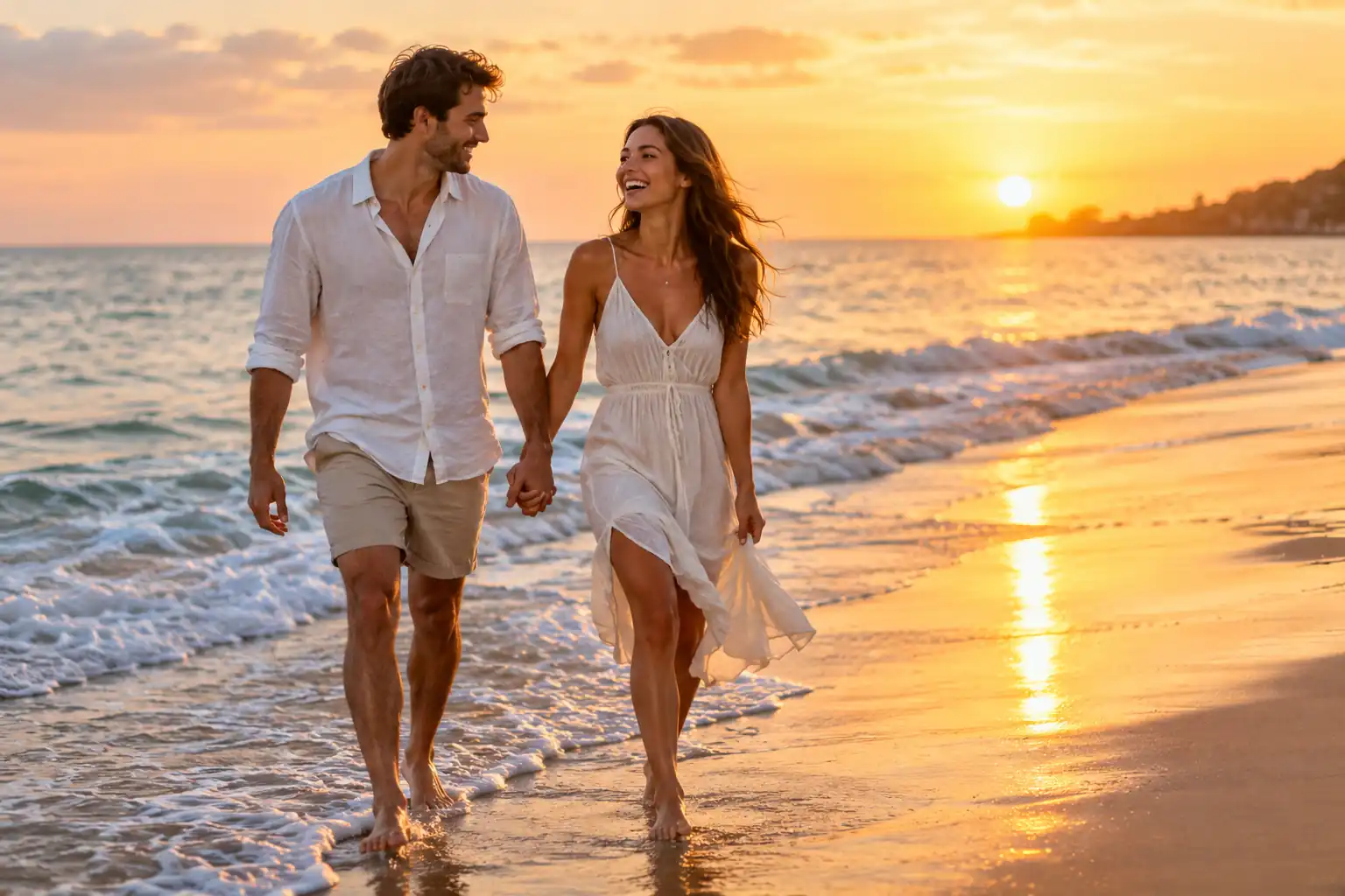 ژست عکس کنار دریا دونفره - پیاده روی رمانتیک