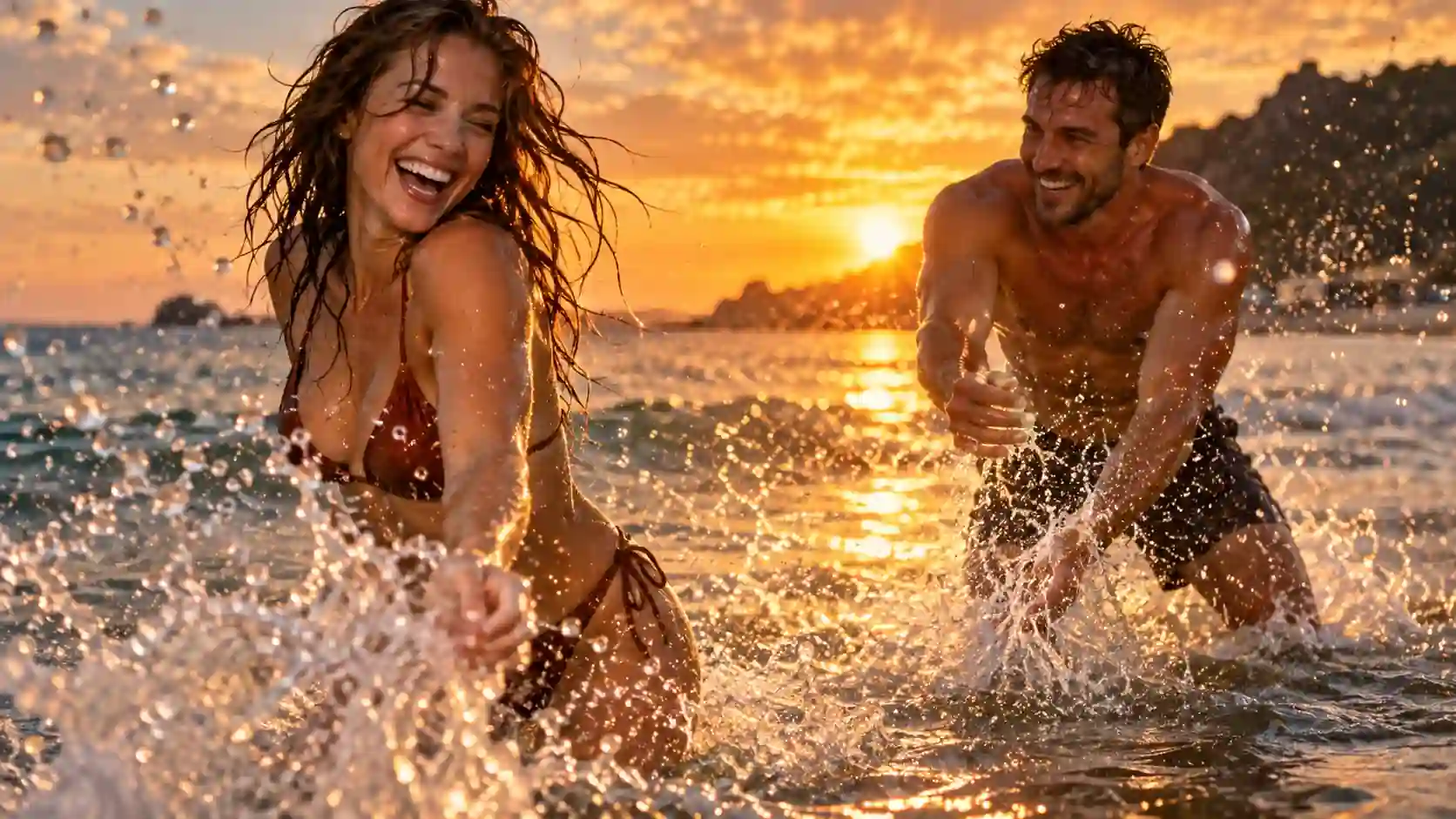 ژست عکاسی کنار دریا برای زوج های جوان
